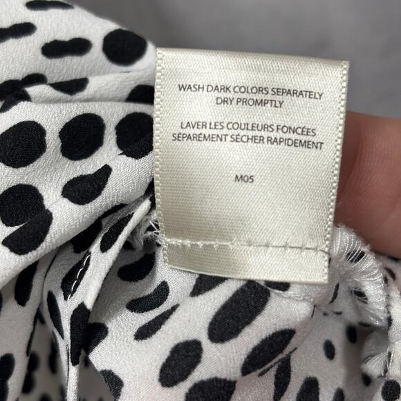 Van Heusen Graphic Stripe Top L Black White Sleeveless Modern Graphic Minimalist - Picture 5 of 7